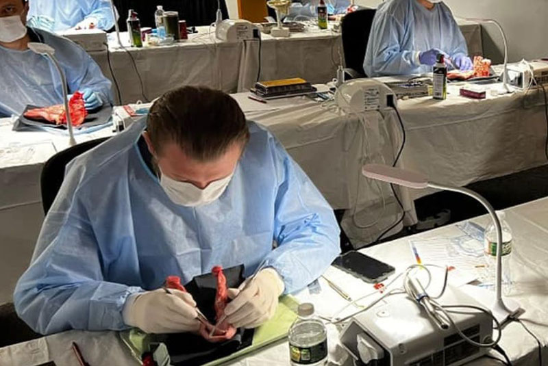 close up of dental institute class in session